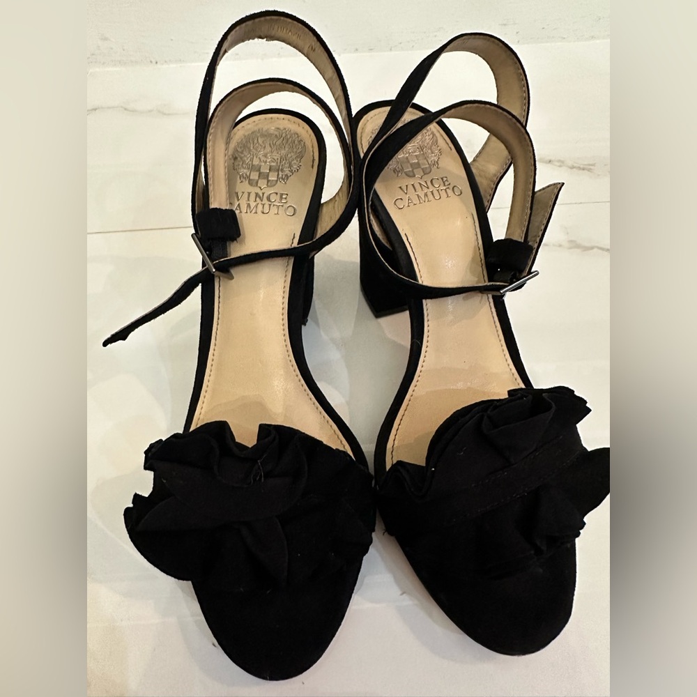 Vince Camuto 4” Heels Shoes. Chuncky, Party, Coctail, Wedding, W(7) Back Suede.